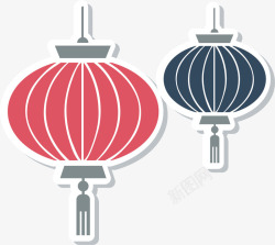 中国风灯笼装饰矢量图素材