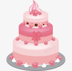 粉色奶油蛋糕矢量粉色蛋糕高清图片