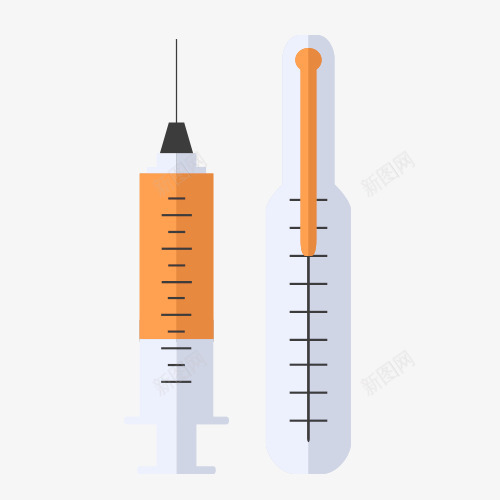 注射器温度计卡通图png免抠素材_新图网 https://ixintu.com 中医西医 化疗 化疗卡通图 化疗矢量图 医生医用医院 医疗科技 注射器 研究药物治疗