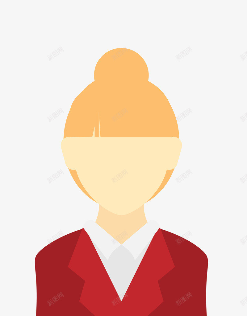 女生头像png免抠素材_新图网 https://ixintu.com 一个 卡通 头像 女孩 手绘 白领头像 红色 西装 黄色