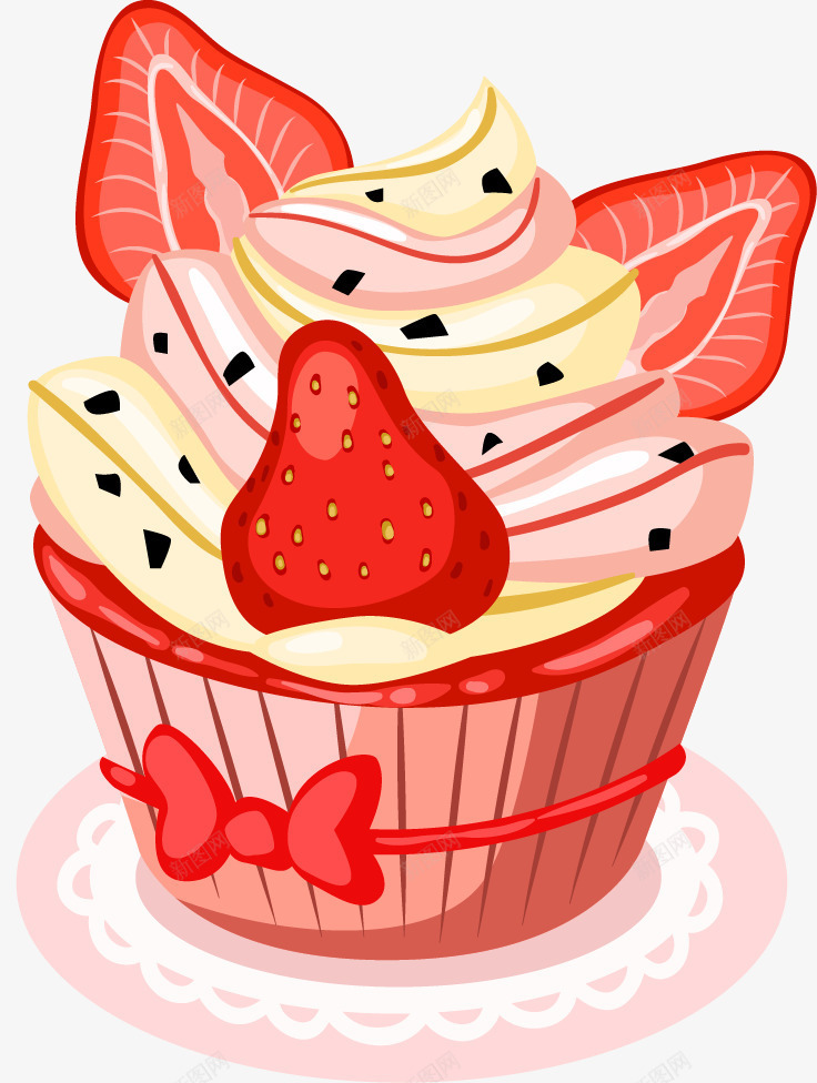 纸杯蛋糕片矢量图ai免抠素材_新图网 https://ixintu.com AI 奶油 巧克力 广告设计 玛芬蛋糕 纸杯蛋糕 草莓 蕾丝 蝴蝶结 设计 矢量图