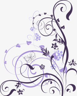 紫色唯美婚礼花纹素材