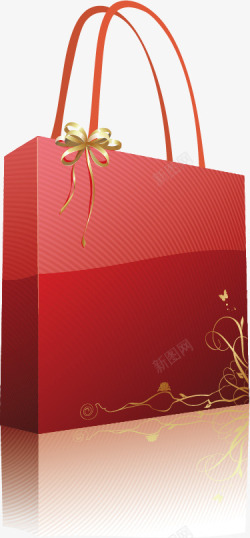 红色礼品袋红色礼物礼品袋矢量图高清图片