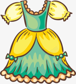 公主裙设计黄色公主裙矢量图高清图片