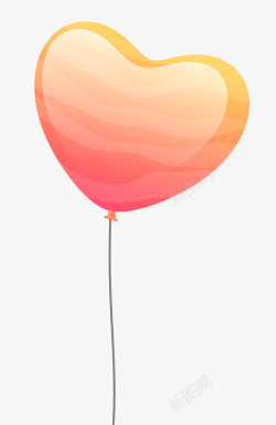 橙色情人节爱心气球素材