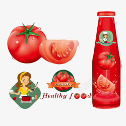 卡通番茄汁番茄与番茄汁高清图片