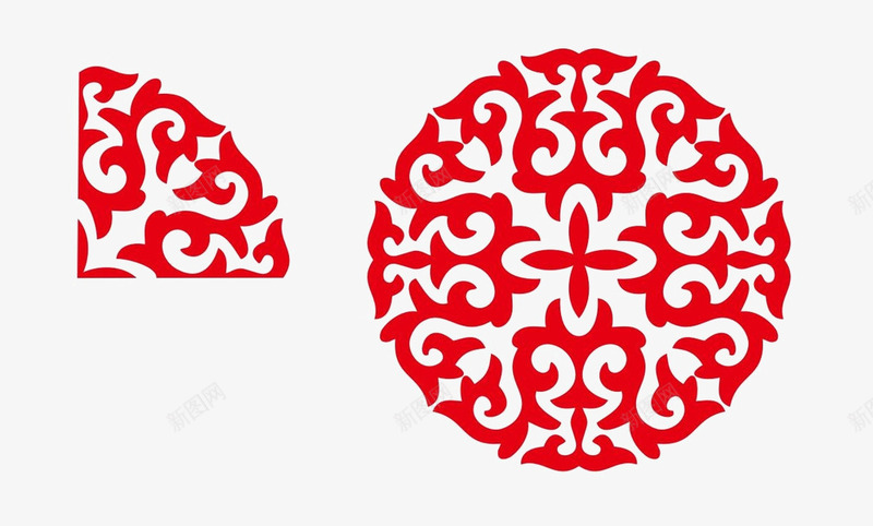 新疆花纹图案png免抠素材_新图网 https://ixintu.com 中国新疆 免费 图案 圆形 新疆图案 新疆花纹 红色