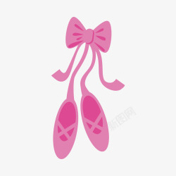 芭蕾舞免扣PNG图卡通版粉色的芭蕾舞鞋子高清图片