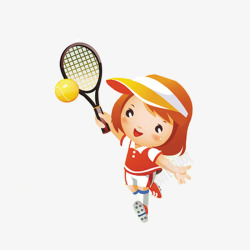 打羽毛球的小女孩卡通小女孩高清图片