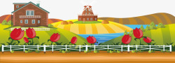 农庄装饰卡通玫瑰花农庄高清图片
