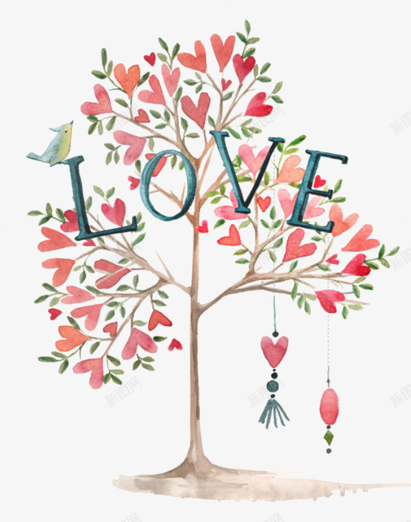 创意love树png免抠素材_新图网 https://ixintu.com love 份额 创意 小鸟 手绘 树木 爱心 艺术字
