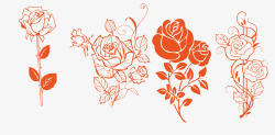 手绘创意好看的玫瑰花素材