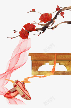 丝带红花中国风合集高清图片