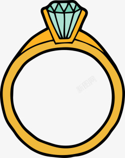 卡通钻石结婚戒指素材