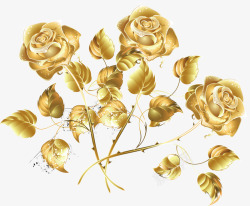 金色玫瑰玫瑰花海矢量图素材