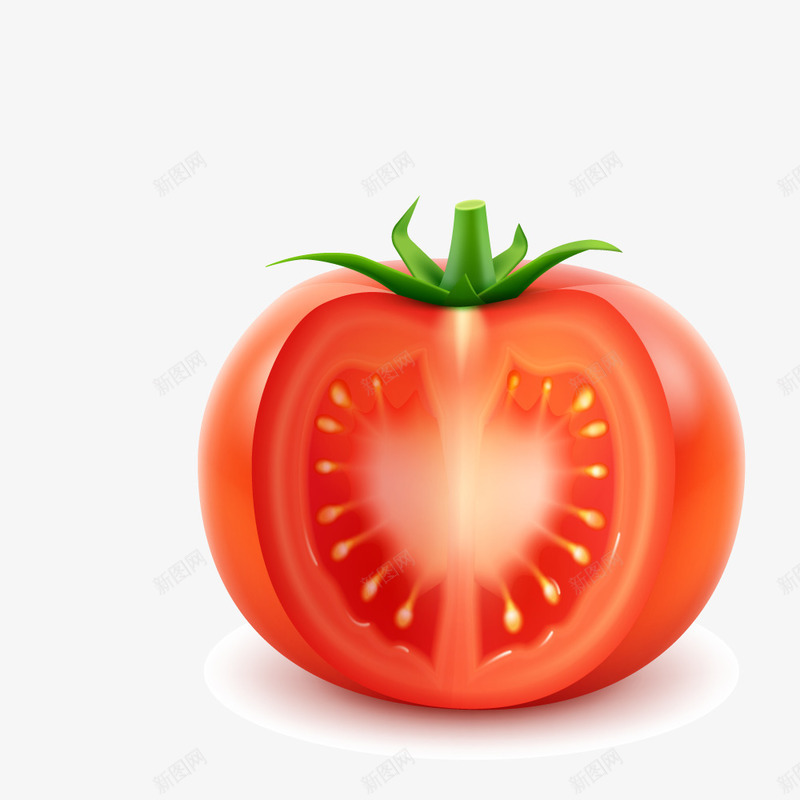 新鲜的西红柿卡通图png免抠素材_新图网 https://ixintu.com 切开的 卡通 手绘图 番茄 蔬菜 西红柿 食物