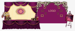 深紫色婚庆深紫色婚礼布置高清图片
