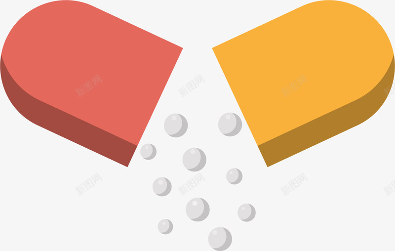 打开的西医药片矢量图eps免抠素材_新图网 https://ixintu.com 医学药片 卡通药片 扁平药片 打开 矢量扁平药片 药片 西医 矢量图