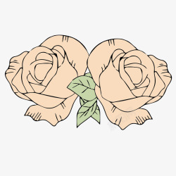 手绘玫瑰花朵矢量图素材