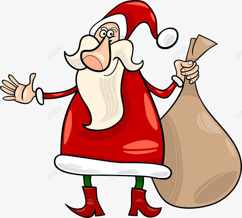 拎着袋子的圣诞老人png免抠素材_新图网 https://ixintu.com 卡通手绘 圣诞老人 拎 拎东西 拎包 拎袋子 拿着 挎着 提东西 提起来
