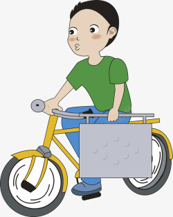 骑自行车的男孩图素材