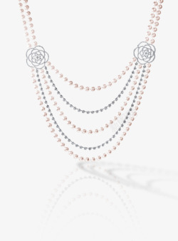 珍珠项链玫瑰花镂空海报背景素材