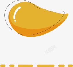 芒果线条黄色的芒果矢量图高清图片