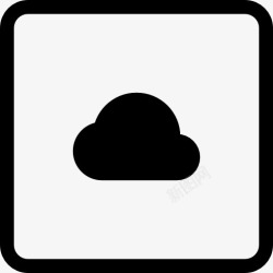 垂直方UI互联网的乌云象征方形按钮图标高清图片