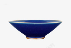 蓝色陶瓷碗素材