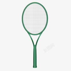 绿色羽毛球卡通绿色网球拍羽毛球拍高清图片