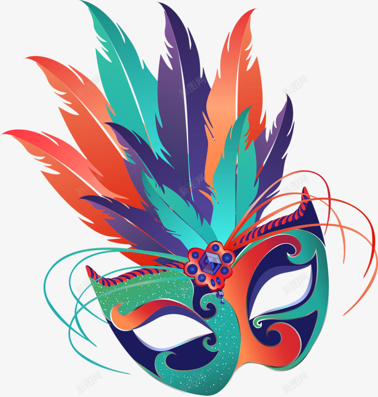 狂欢派对舞会装饰图案png免抠素材_新图网 https://ixintu.com 免抠PNG 派对 狂欢 羽毛 舞会 装饰图案 面具