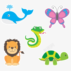 乌龟图片扁平化彩色动物高清图片