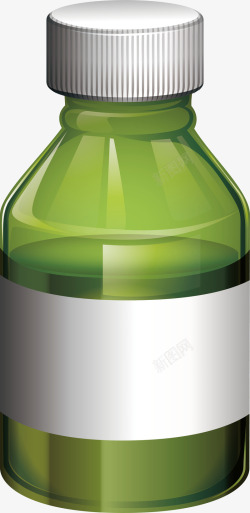 商用包装材料绿色药瓶矢量图高清图片