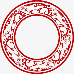 红色圆形中国风边框纹理素材