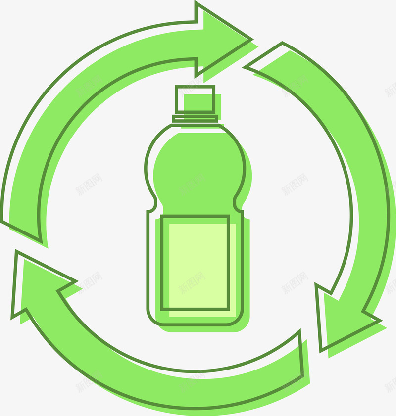 循环使用瓶子图标png_新图网 https://ixintu.com 低能耗 循环 环保 环保图标 瓶子 矢量图标 矢量绿色环保图标 箭头 绿色 绿色图标 绿色环保 绿色环保图标 绿色矢量图标 节能环保