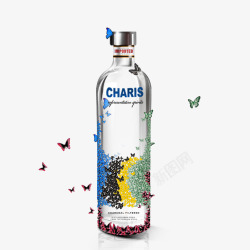 酒瓶涂鸦创意酒瓶瓶贴海报高清图片