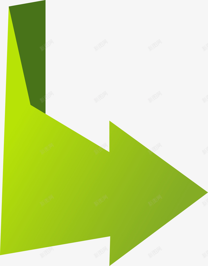 绿色箭头折纸png免抠素材_新图网 https://ixintu.com 便签 对话框 折纸 折角框 标签 矢量折角框 箭头 绿色 边框图