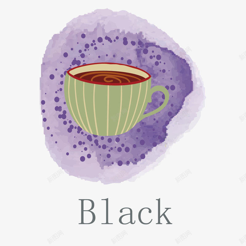 绿色竖条杯子饮品png免抠素材_新图网 https://ixintu.com 咖啡饮品 紫色背景 绿色杯子 茶饮料