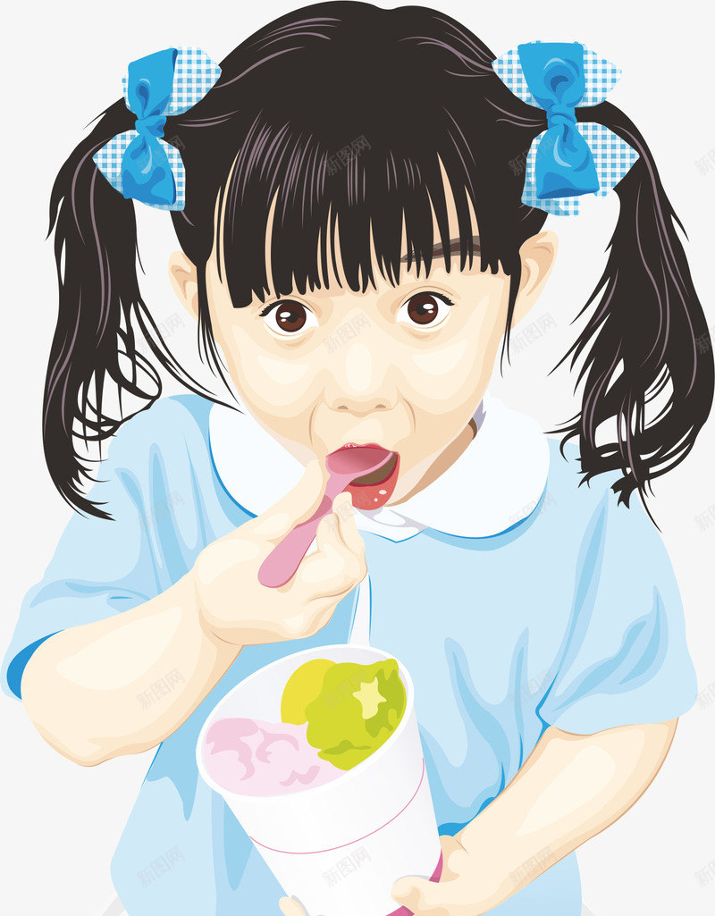 吃东西的女孩png免抠素材_新图网 https://ixintu.com 卡通 可爱 吃东西的人 小女生 零食
