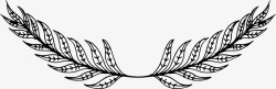 手绘羽毛标题框素材