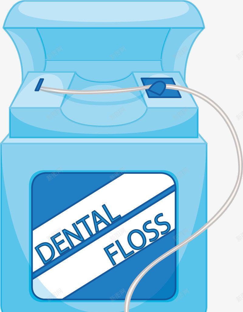 蓝色包装牙线png免抠素材_新图网 https://ixintu.com 牙线 牙线盒 牙齿保健 牙齿清洁 矢量素材 蓝色盒子