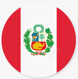 卡通圆形按钮圆形对称秘鲁国旗高清图片