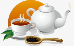 制茶热腾腾的茶饮品矢量图高清图片