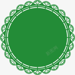 绿色圆形花边图案素材