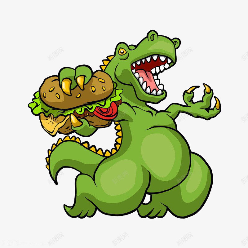 恐龙png免抠素材_新图网 https://ixintu.com 卡通吃东西 厨房 吃 吃东西 吃的动作 恐龙 高清免扣