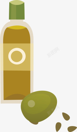 卡通橄榄油手绘卡通食物橄榄油元素矢量图高清图片