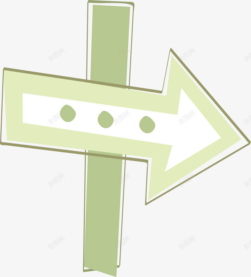 绿色箭头指示牌png免抠素材_新图网 https://ixintu.com AI 卡通 手绘 指示牌 牌子 箭头 绿色