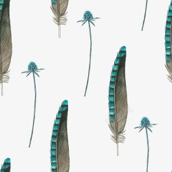 羽毛平铺素材蓝色羽毛底纹高清图片