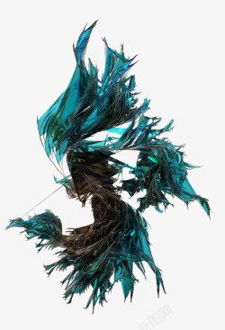 蓝色科技炫酷羽毛背景装饰素材