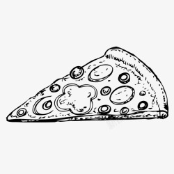 一片披萨手绘披萨高清图片